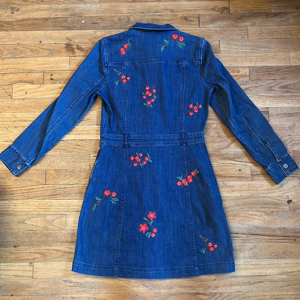 Madewell Cherry Blossom Denim Dress - Picture 3 of 11